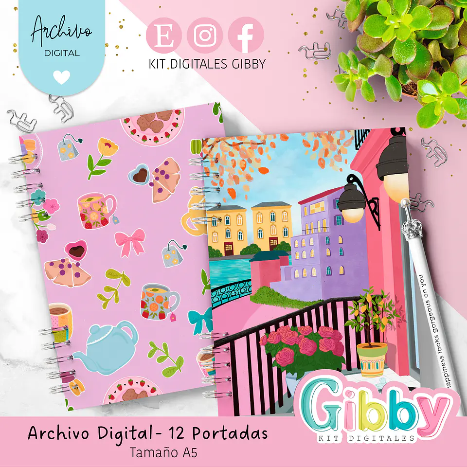 Archivo Digital - 10 Portadas de planner/agenda en PNG-300pi 5