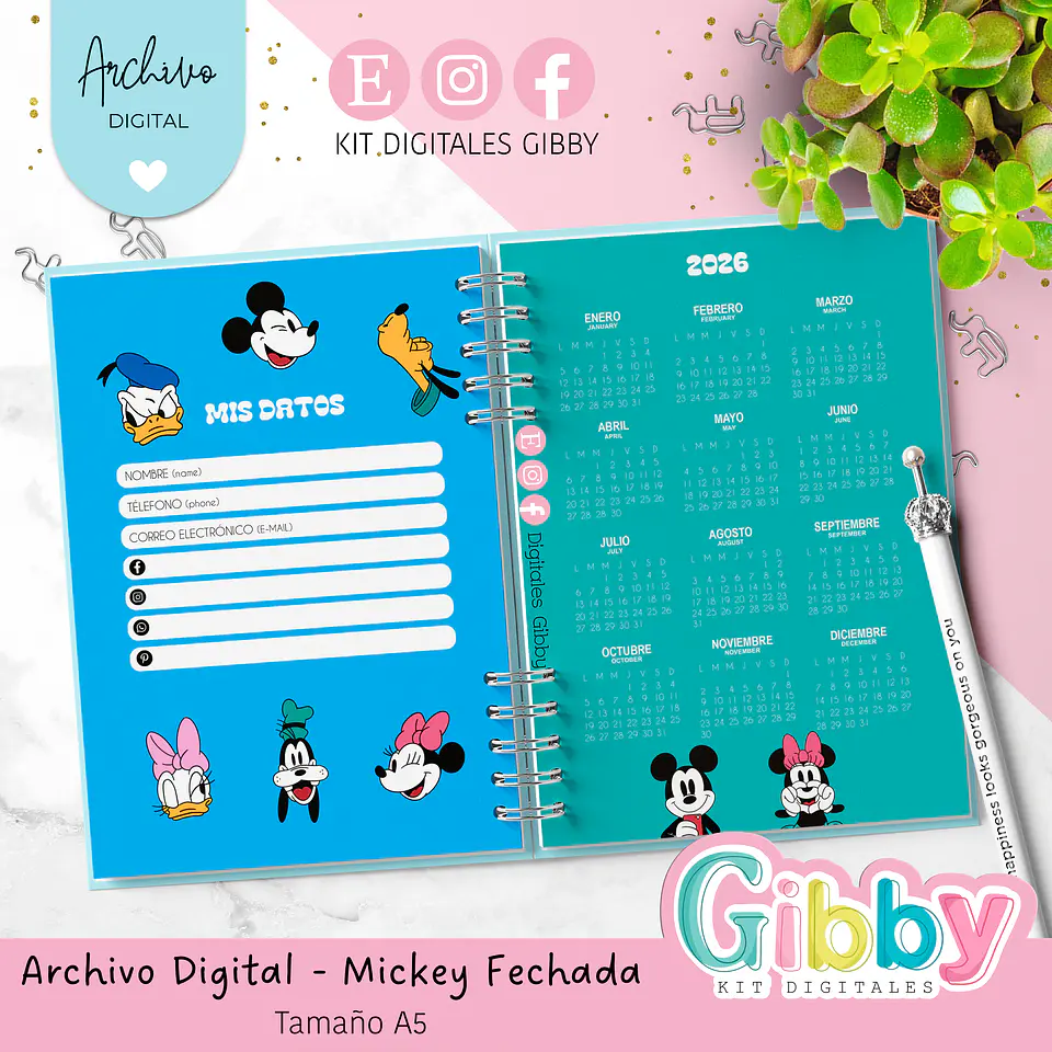 ARCHIVO DIGITAL- Agenda Disney Mickey mouse 2026 (pdf-pptx( A5) 2