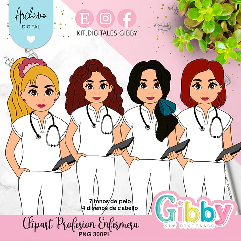 Clipart Enfermera - Área de la salud