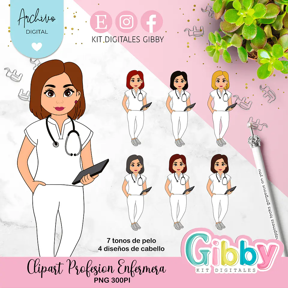 Clipart Enfermera - Área de la salud 3