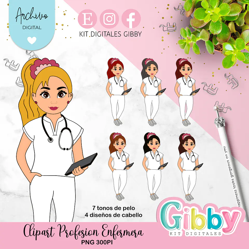 Clipart Enfermera - Área de la salud 4
