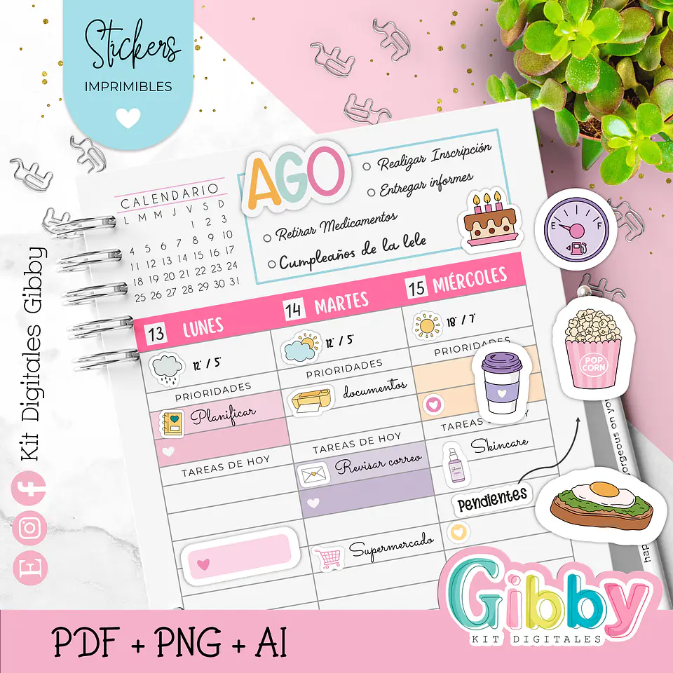 Stickers y/o Pegatinas para planner - Agendas  2