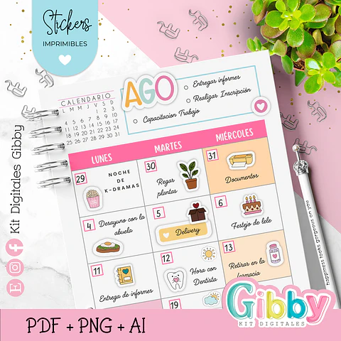 Stickers y/o Pegatinas para planner - Agendas 