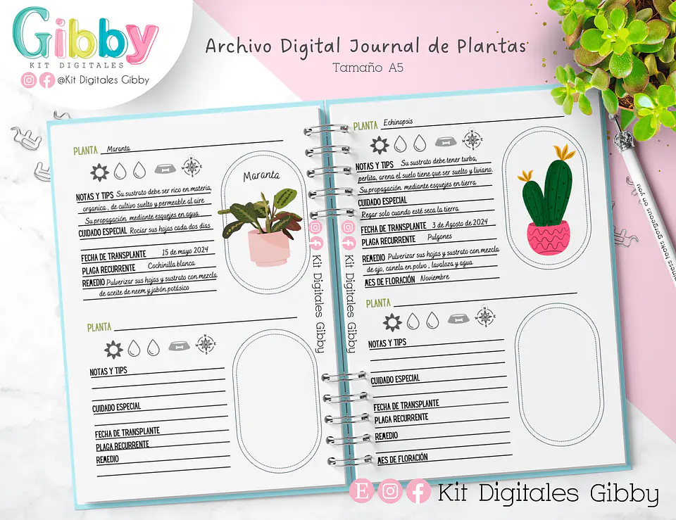 Kit Archivo - Journal registro de plantas  5