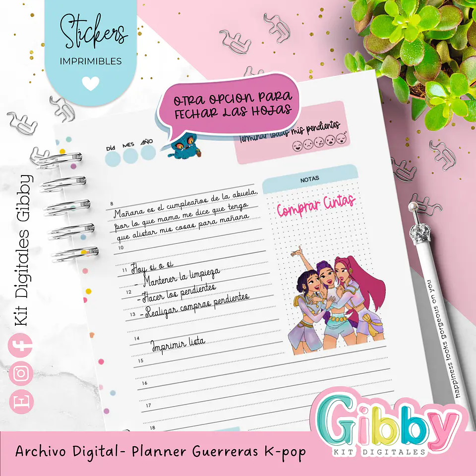 ARCHIVO DIGITAL - Planner Guerreras K-pop Huntrix A5 11
