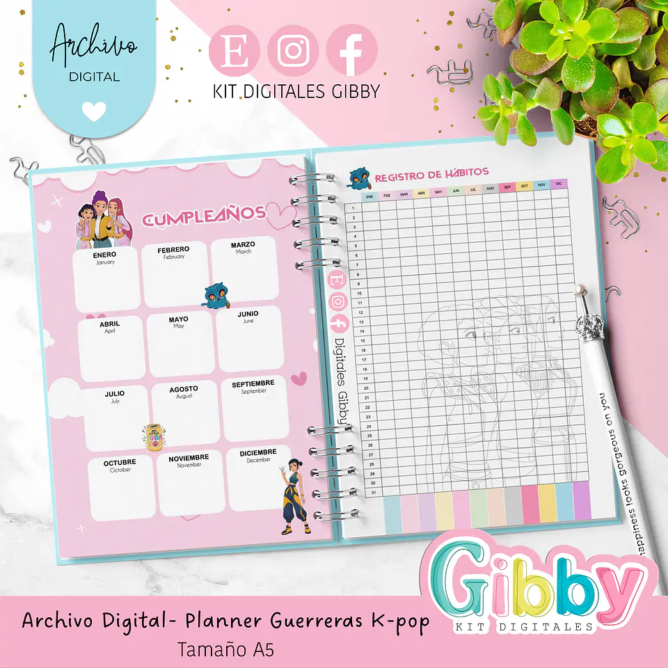 ARCHIVO DIGITAL - Planner Guerreras K-pop Huntrix A5 3