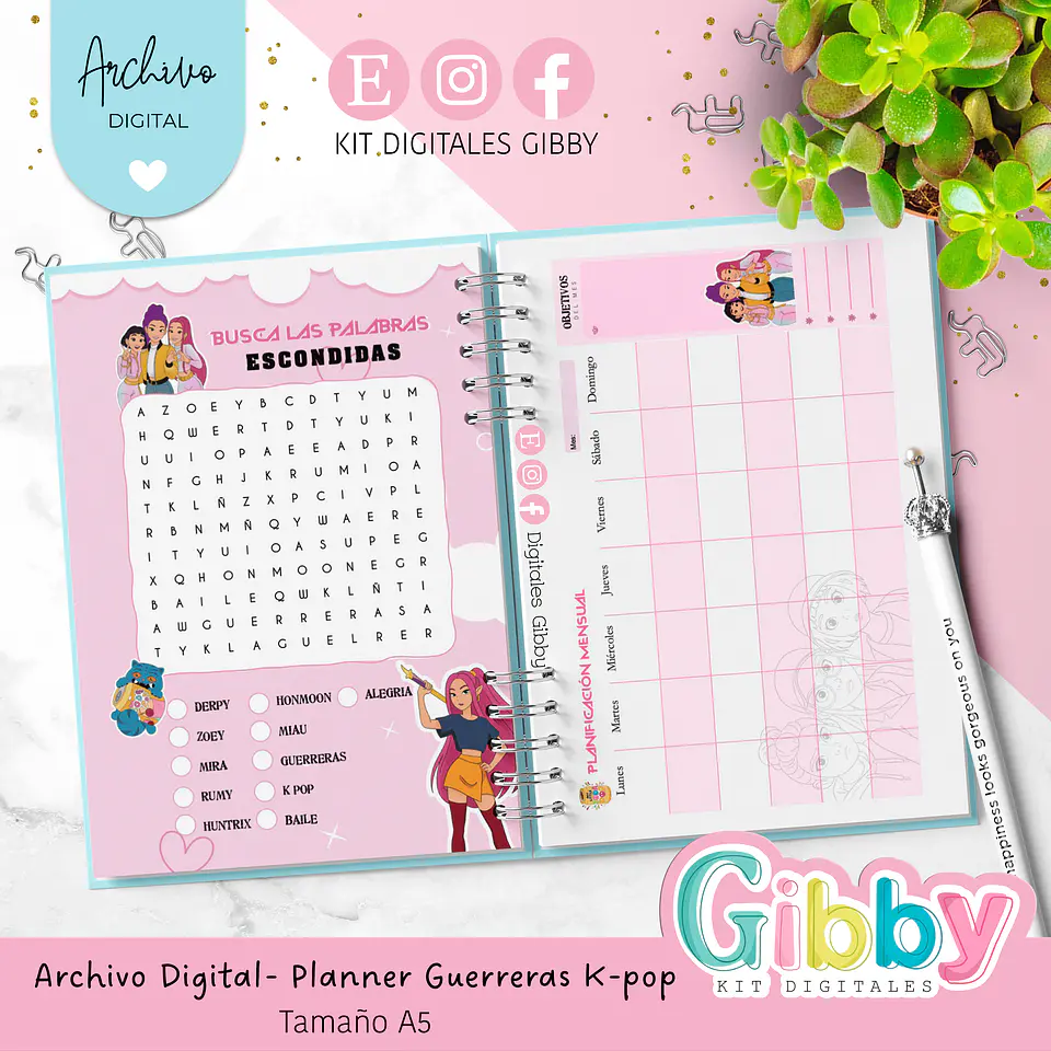 ARCHIVO DIGITAL - Planner Guerreras K-pop Huntrix A5 5