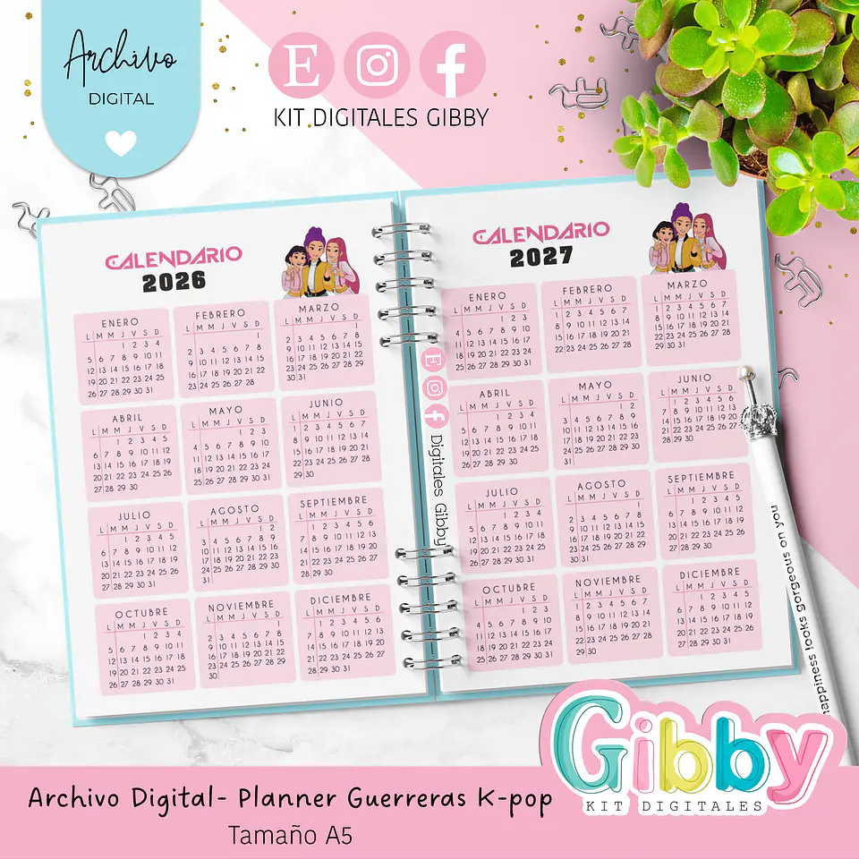 ARCHIVO DIGITAL - Planner Guerreras K-pop Huntrix A5 2