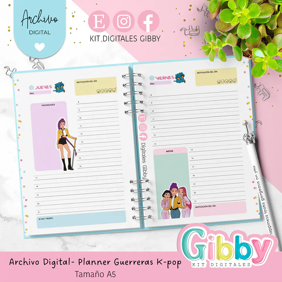 ARCHIVO DIGITAL - Planner Guerreras K-pop Huntrix A5 7