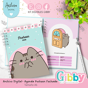 Archivo Digital - Agenda Pusheen fechada 2026 - A5