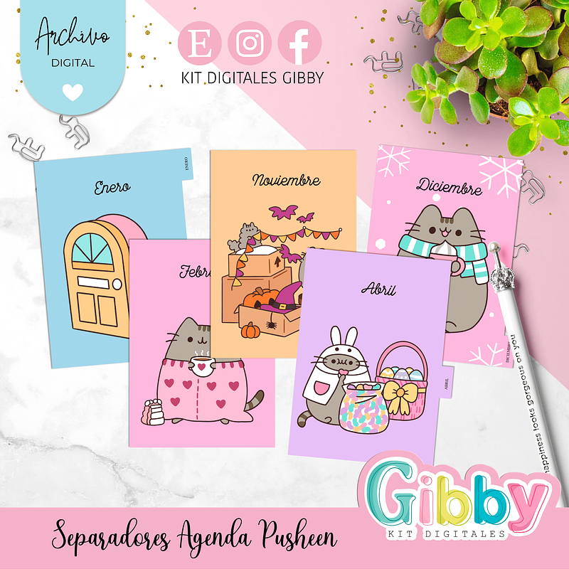 Archivo Digital - Agenda Pusheen fechada 2026 - A5 10