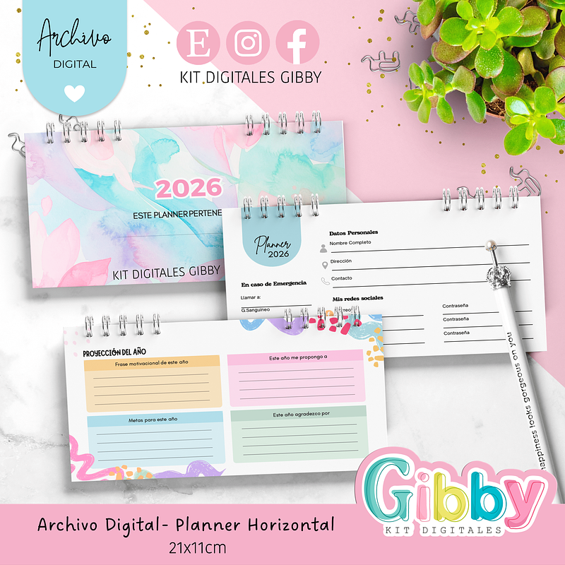 ✨ Archivo digital - Planner horizontal 🌸 3