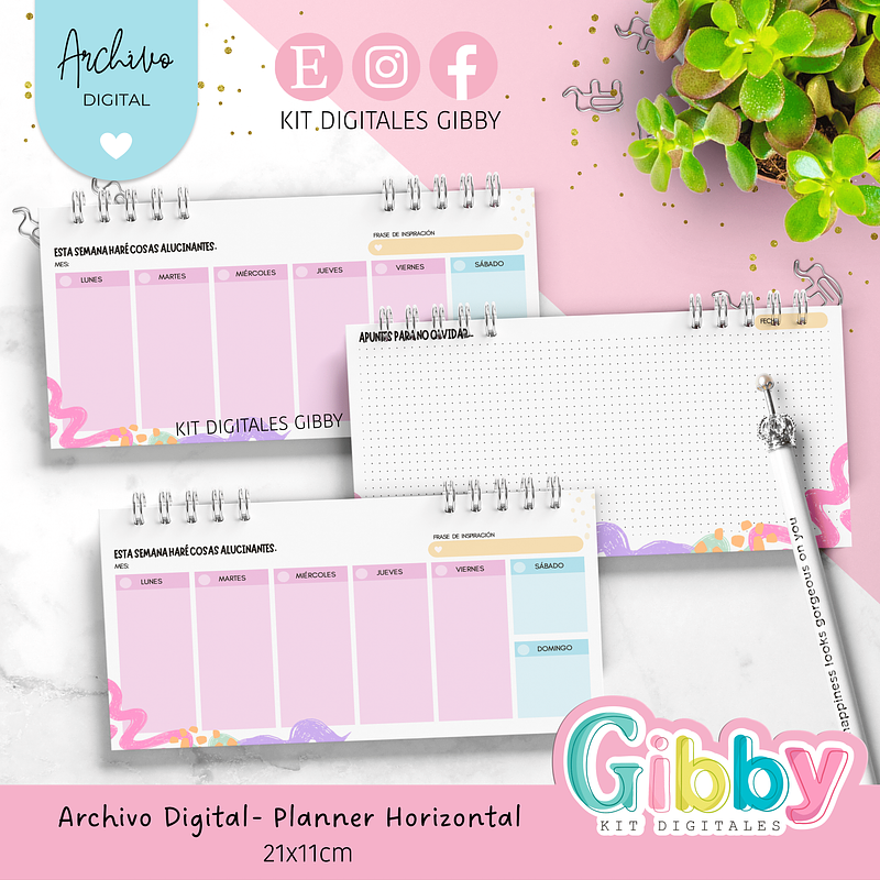 ✨ Archivo digital - Planner horizontal 🌸 6