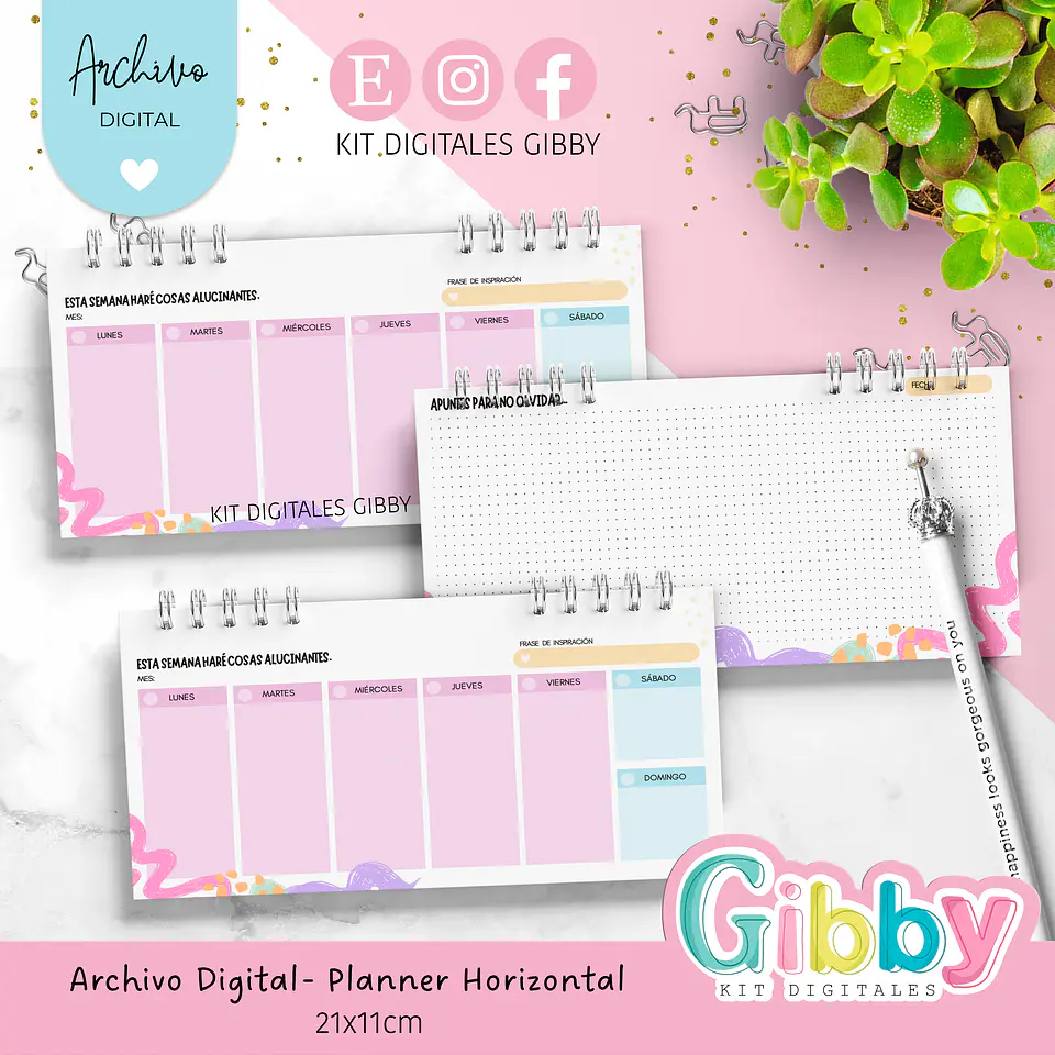 ✨ Archivo digital - Planner horizontal 🌸 6