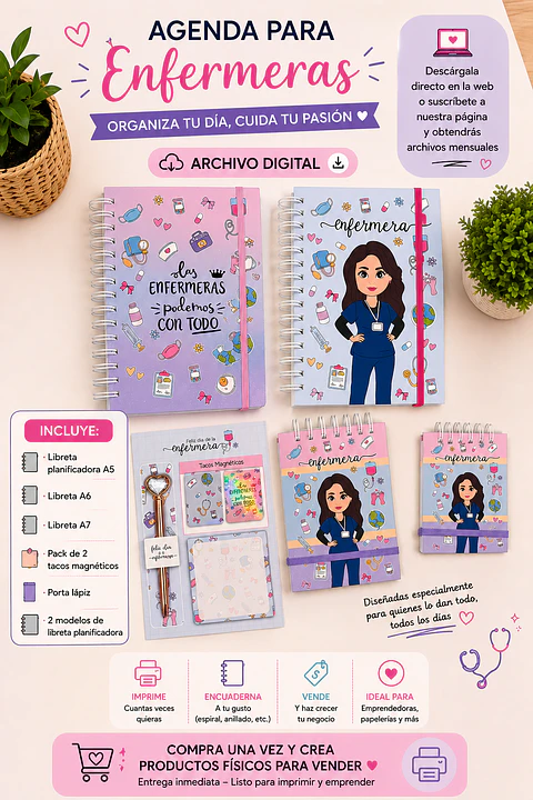✨ Archivo Digital - Kit box enfermera 🌸