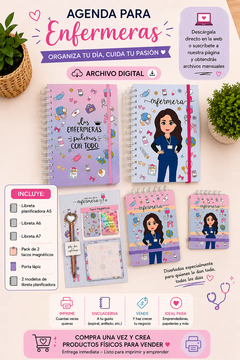 ✨ Archivo Digital - Kit box enfermera 🌸 1