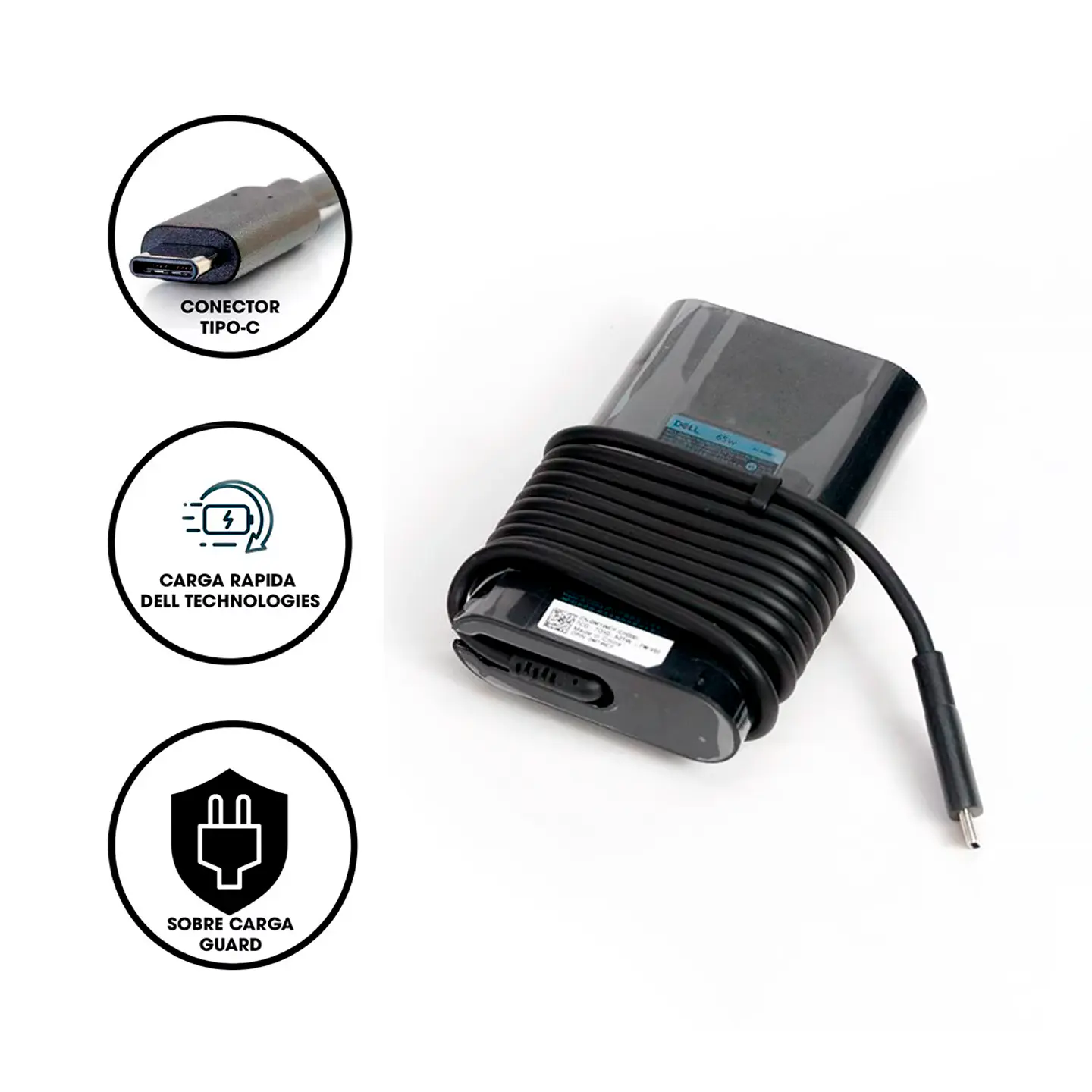 CARGADOR DELL TIPO C 65W 2