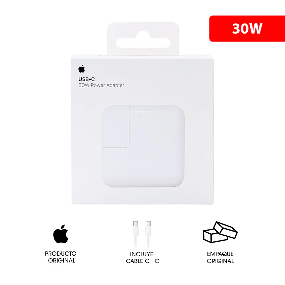 CARGADOR APPLE 30W TIPO C ORIGINAL 1