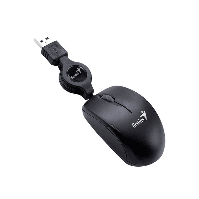 Genius Micro Traveler V2 - Ratón - óptico - 3 botones - cableado - USB - negro