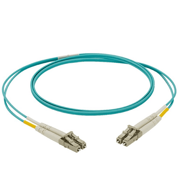 Panduit NetKey - Cable de interconexión - LC de modos múltiples (M) a LC de modos múltiples (M) - 2 m - fibra óptica - impresión a dos caras - 50/125 micras - OM3 - sin halógenos - agua