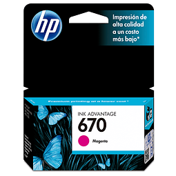 HP 670 - Magenta - original - Ink Advantage - cartucho de tinta - para Deskjet Ink Advantage 3525, Ink Advantage 4615, Ink Advantage 4625, Ink Advantage 5525