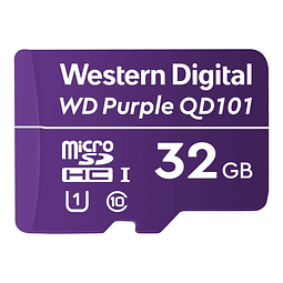 WD Purple SC QD101 WDD032G1P0C - Tarjeta de memoria flash - 32 GB - UHS-I U1 / Class10 - microSDHC - púrpura