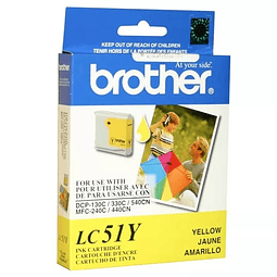 Brother LC51Y - Amarillo - original - cartucho de tinta - para Brother DCP-130, 330, 350, MFC-230, 240, 3360, 440, 465, 5460, 5860, 665, 685, 845, 885