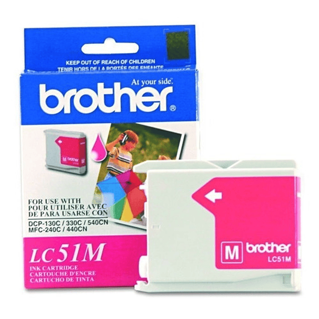 Brother LC51M - Magenta - original - cartucho de tinta - para Brother DCP-130, 330, 350, MFC-230, 240, 3360, 440, 465, 5460, 5860, 665, 685, 845, 885