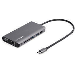 StarTech.com Adaptador Multipuertos USB-C con HDMI o VGA y Cable de Conexión Largo - Mini Docking Station USB Tipo C con Lector SD (DKT30CHVAUSP) - Estación de conexión - USB-C - VGA, HDMI - GigE