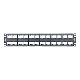 Panduit MINI-COM Modular Faceplate Patch Panels - Tablero de conexiones - negro - 2U - 19" - 48 puertos