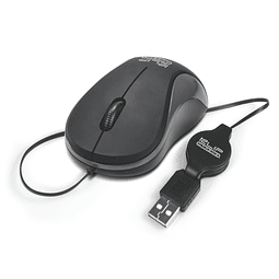 Klip Xtreme - Mouse - Wired - USB - Black - retractable-1000dpi