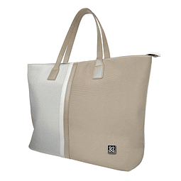 Klip Xtreme - Notebook carrying case and handbag - 15.6" - 1200D polyester - Beige/White - Ladies Bag