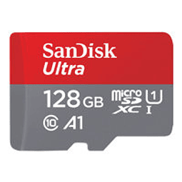 SanDisk Ultra - Tarjeta de memoria flash (adaptador microSDXC a SD Incluido) - 128 GB - A1 / UHS Class 1 / Class10 - microSDXC UHS-I