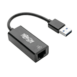 Tripp Lite USB 3.0 SuperSpeed to Gigabit Ethernet Adapter RJ45 10/100/1000 Mbps - Adaptador de red - USB 3.0 - Gigabit Ethernet - negro