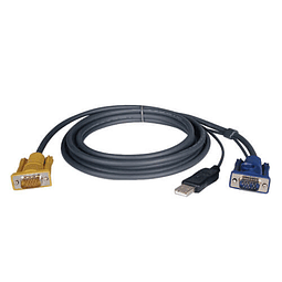 Tripp Lite 6ft USB Cable Kit for KVM Switch 2-in-1 B020 / B022 Series KVMs 6' - Cable para vídeo / USB - USB, HD-15 (VGA) (M) a HD-15 (VGA) (M) - 1.83 m - moldeado - negro