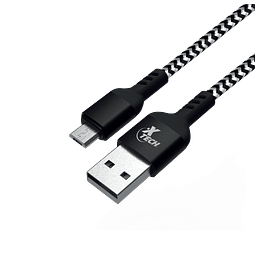 Xtech - USB cable - 4 pin USB Type A - 5 pin Micro-USB Type B - 1.8 m - Black & white - Braided XTC-366
