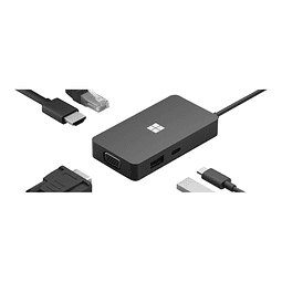 Microsoft USB-C Travel Hub - Estación de conexión - USB-C - VGA, HDMI - GigE