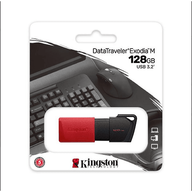 Pendrive Kingston Usb 3.2 128gb Exodia M Color Rojo - Rojo