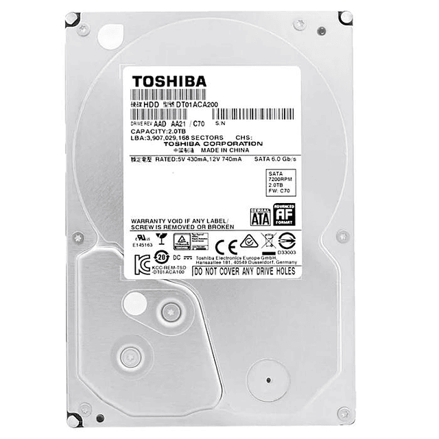 Disco duro 2 TB SATA GB/S 5700 RPM 3.5" HDWU120 (Reacondicionado)