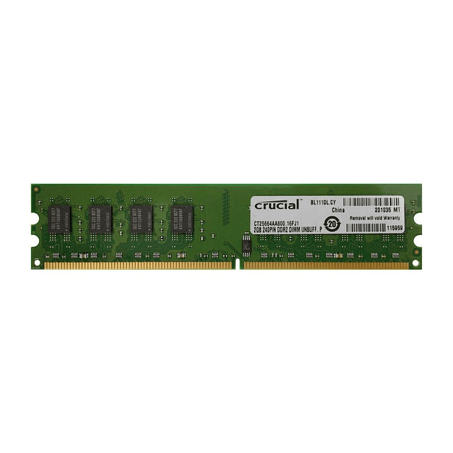 Memoria DDR2 SDRAM 2GB DIMM 800 MHz CT25664AA800 (Reacondicionado)