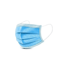Mascarilla Desechable Celeste / Tres capas/ con lazo para oreja / 175 x 95 mm/ caja con 10 unidades