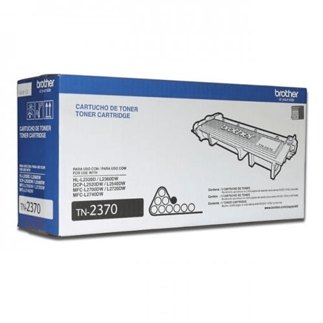 Toner Láser Brother TN2370 con rendimiento de 2600 páginas al 5%