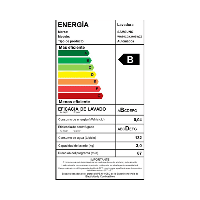Lavadora Automática Samsung WA80 CG4240BWZS 8 Kg (Nuevo caja dañada)