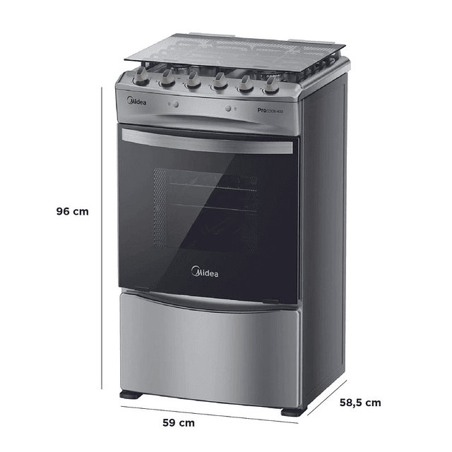Cocina a gas Midea MCG-4QPI24NS 4 quemadores (Nuevo caja dañada)