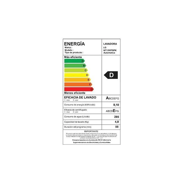 Lavadora Automática LG WT13WPBPK 13 Kg (Nuevo caja dañada)