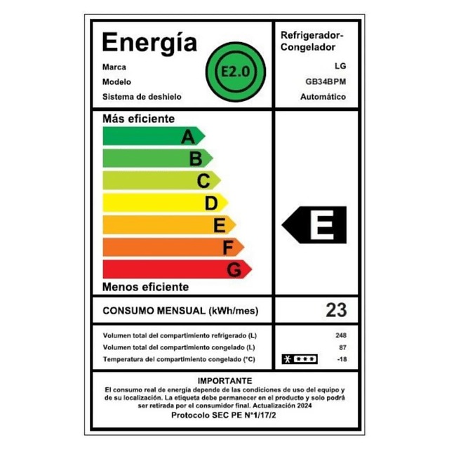 Refrigerador Bottom Freezer No Frost con ThinQ GB34BPM / 335 LTS/ LG (Nuevo caja dañada)