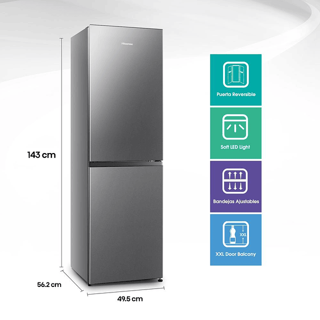 Refrigerador Bottom Freezer RD-22DC 165 Lt/ Hisense/ Gris (Nuevo caja dañada)