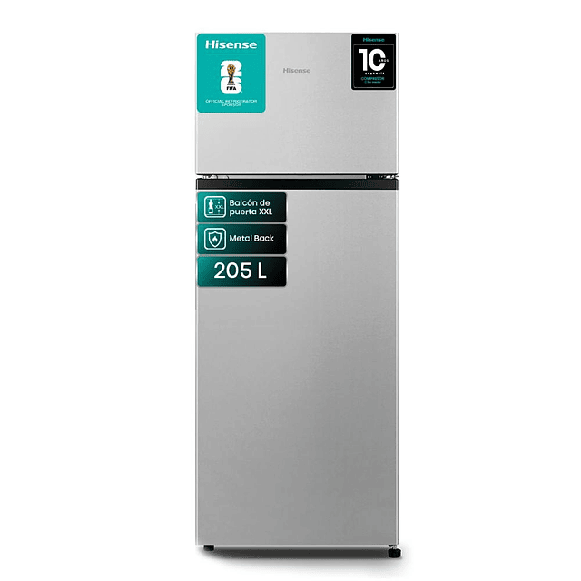 Refrigerador Top Mount RD-27DR/ 205 Lt/ Hisense/ Gris (Nuevo caja dañada)
