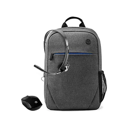 Kit Mochila + Mouse HP 200 Inalámbrico Negro + Audífonos HP Boom 150 (Reacondicionado)