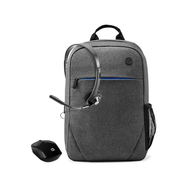 Kit Mochila + Mouse HP 200 Inalámbrico Negro + Audífonos HP Boom 150 (Reacondicionado)